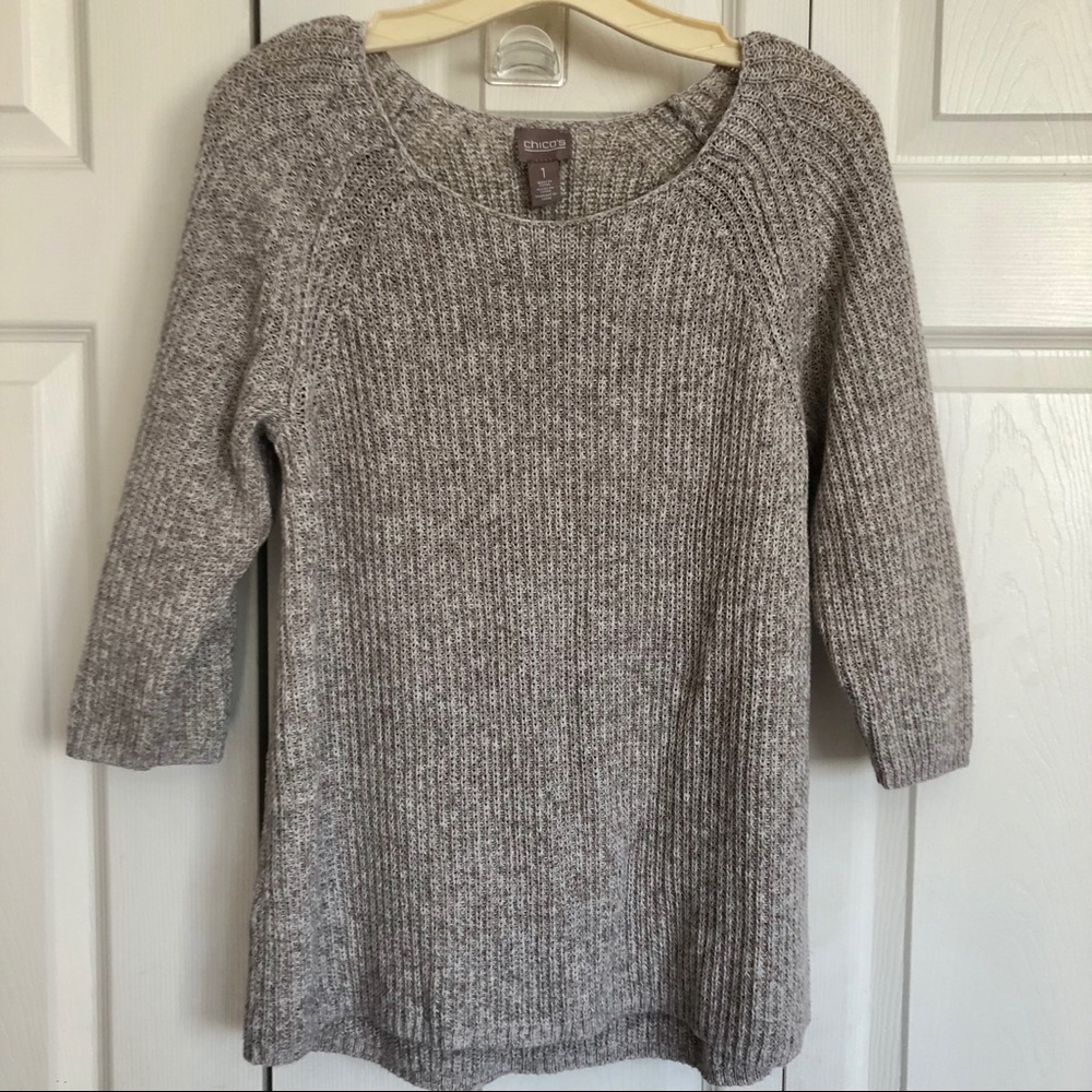 💥SALE💥Chico’s Cozy Grey Knit Sweater Size 1